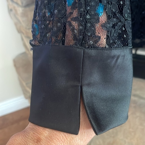 K Woman black see through long sleeve jacket with sequin. Size 20WP - Picture 4 of 11